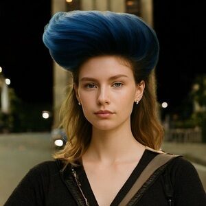 VINTAGE  LADIES FEATHER HAT /Pillbox Likely from 30’s - 60’s ROYAL BLUE EUC
